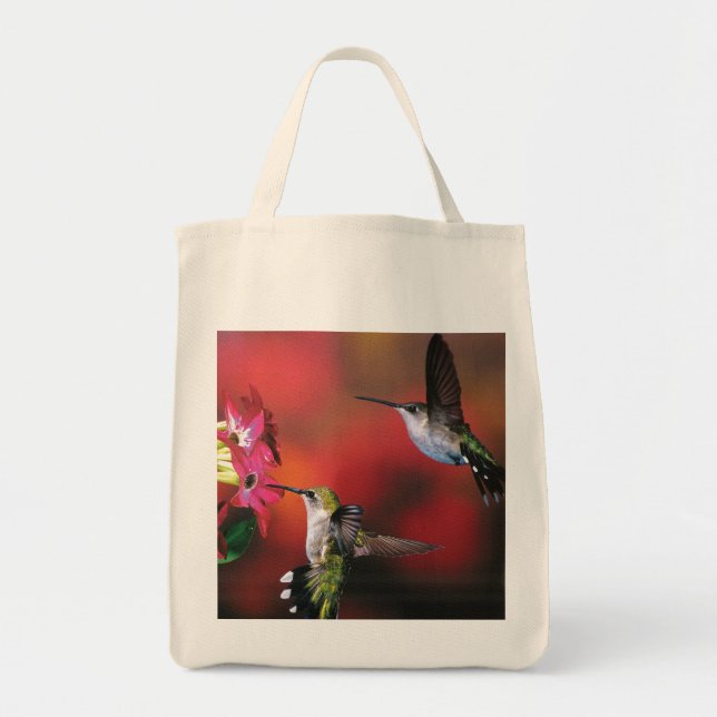 Tote Bag Épicerie Fourre-tout "2 colibris " (Devant)