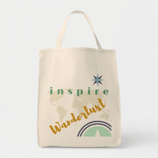 Tote Bag Épicerie Fourre-tout - inspirez l'envie de voyager (Devant)