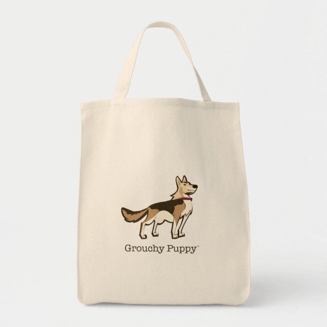 Tote Bag Épicerie grognonne Fourre-tout de chiot (Devant)