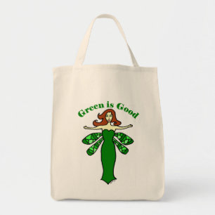 Tote Bag Épicerie organique féerique verte Fourre-tout