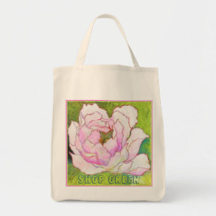 Tote Bag Épicerie organique Fourre-tout. 'PEONYpink