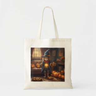 Tote Bag Épouvantail Fermier Chaton Halloween trick-or-trea