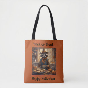 Tote Bag Épouvantail raton laveur cuisine le dîner d'Hallow