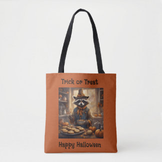 Tote Bag Épouvantail raton laveur cuisine le dîner d'Hallow