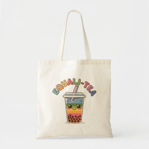 Tote Bag Equali-Thé Drôle Bubble Tea LGBTQ Mois de la fiert