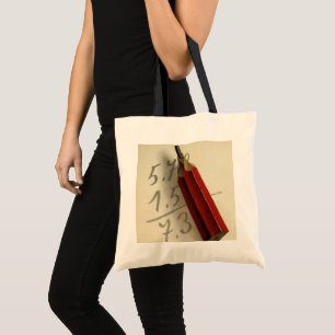 Tote Bag Équation mathématique avec crayon rouge, Vintage