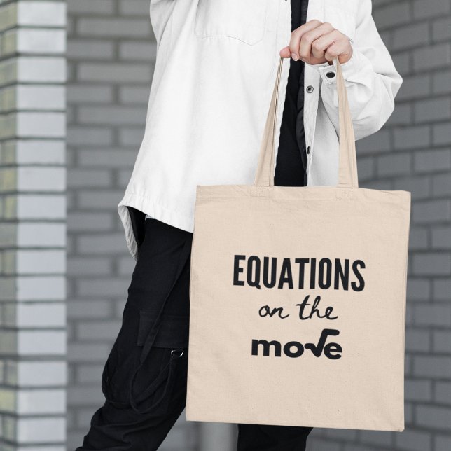 Tote Bag Équations sur le déplacement Cool Math Enseignants (Shop now and add a dash of maths magic to your daily lifestyle! )