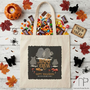 Tote Bag Équipage Boo Halloween Nom de famille personnalisé