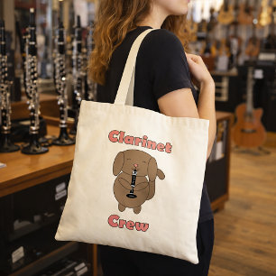 Tote Bag Équipage de clarinette mignon Chien marron