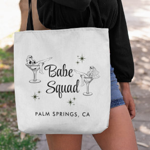 Tote Bag Équipe de bébés filles Équipe de Bachelorette blan