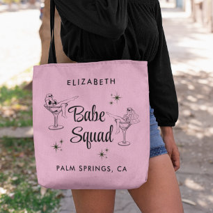 Tote Bag Équipe de bébés mignons Fête de Bachelorette rose
