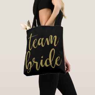 Tote Bag Équipe de la mariée paillettes or Demoiselles d'ho