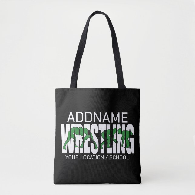 Tote Bag Équipe de lutte AJOUTER TEXTE École Athlète lutteu (Devant)