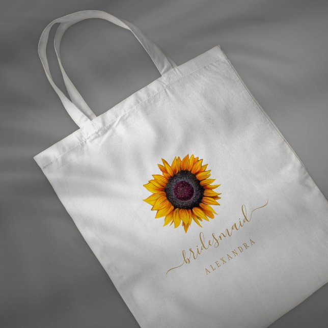 Tote Bag Équipe de mariages d'or floral rustique mariée (Créateur téléchargé)