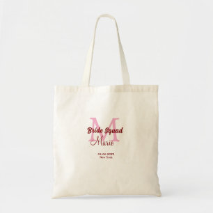 Tote Bag Équipe de mariée ajoutez nom monogramme demoiselle