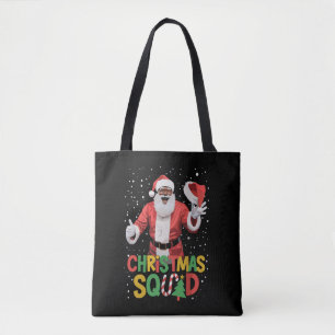 Tote Bag Équipe de Noël de Santa Noire Afro-Américaine