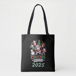 Tote Bag Équipe de Noël personnalisée Famille Santa 2025