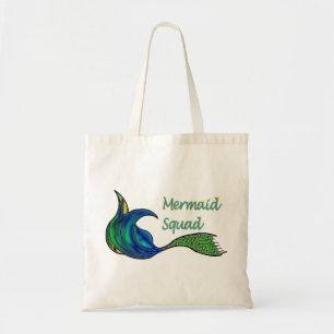 Tote Bag Équipe de sirènes dans les tons verts