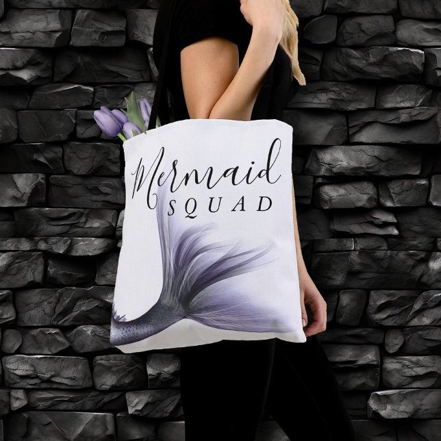 Tote Bag Équipe de sirènes | Lavande Purple Chic Bacheloret (Créateur téléchargé)