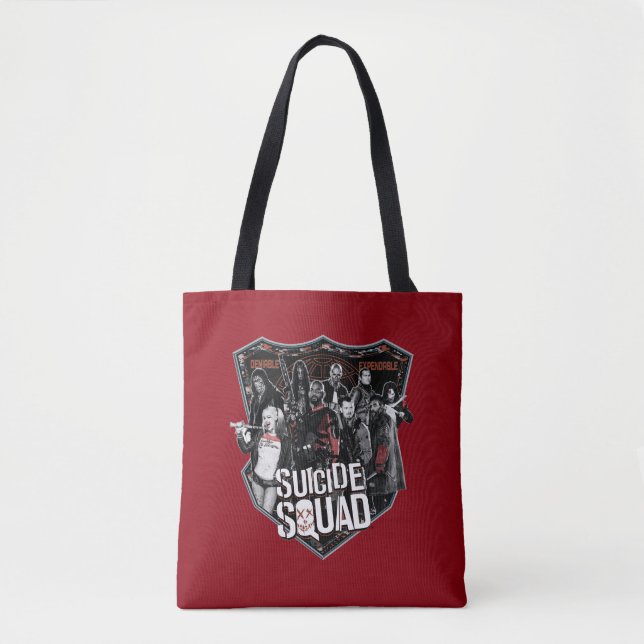 Tote Bag Équipe de suicide | Badge de groupe photo (Devant)