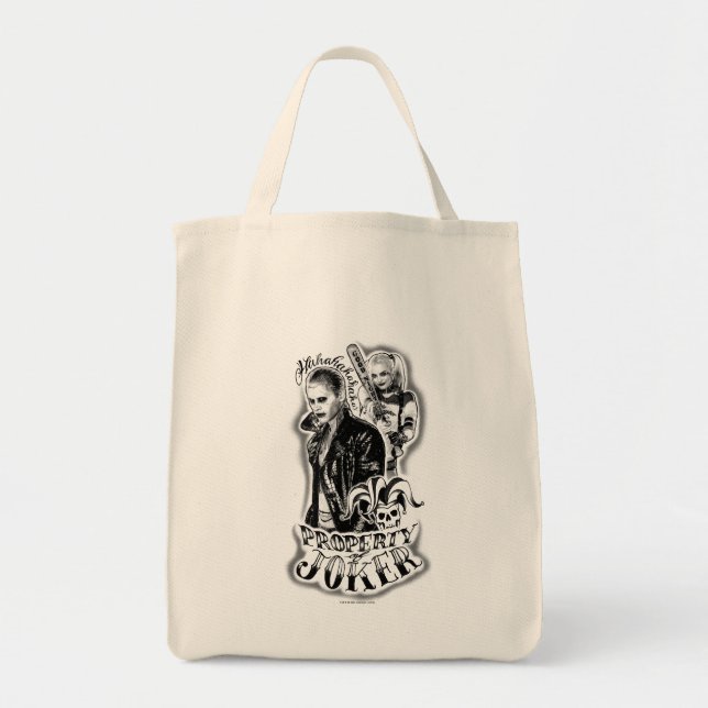 Tote Bag Équipe de suicide | Joker & Harley Airbrush Tattoo (Devant)