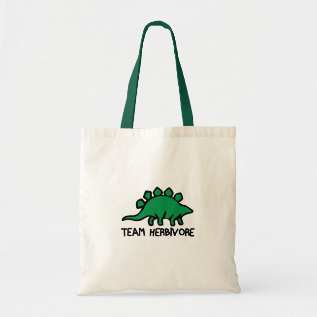 Tote Bag Équipe de Vegan Herbivore Cute and Funny Dinosaur (Devant)