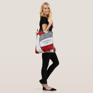 Tote Bag équipe rouge grise couleurs filles entraîneur de v