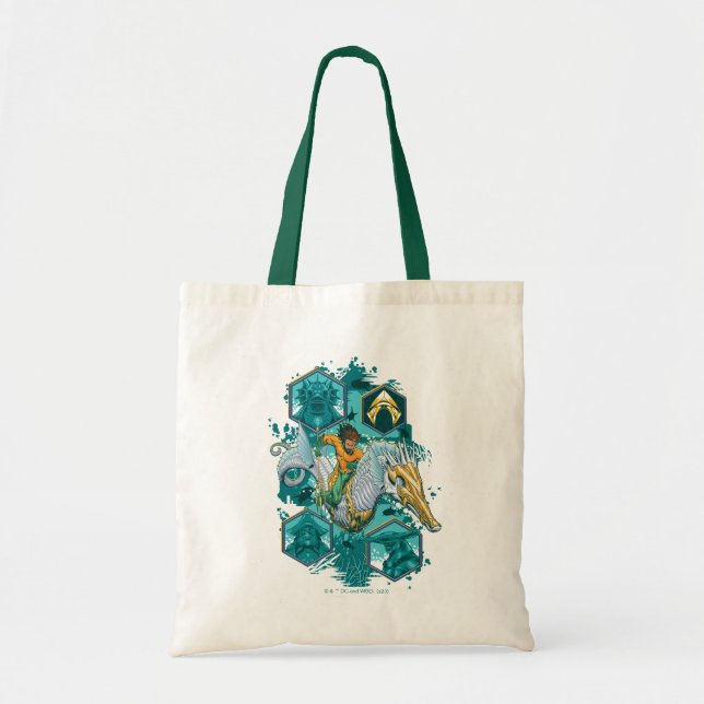 Tote Bag Équitation Aquaman À Cheval Dans Les Royaumes (Devant)