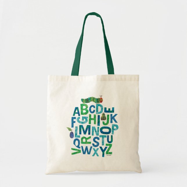 Tote Bag Eric Carle | Alphabet Motif de lettres Caterpillar (Devant)