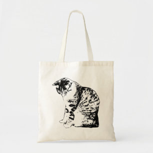 Tote Bag Errands d'automne avec un style de chat minimal