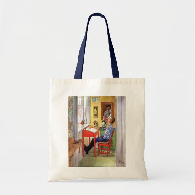 Tote Bag Esbjorn Faire ses devoirs par Carl Larsson (Devant)