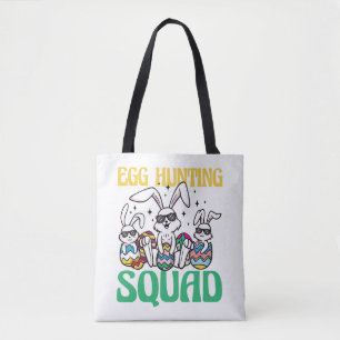 Tote Bag Escouade de chasse aux oeufs Pâques amusant enfant