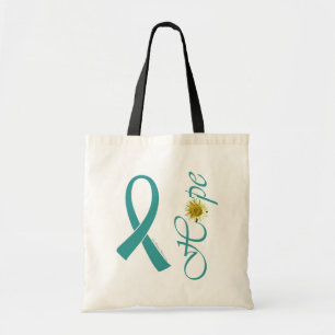 Tote Bag Espoir turquoise de ruban