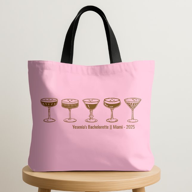 Tote Bag Espresso Martini Bachelorette rose (Créateur téléchargé)
