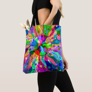 Tote Bag Esquisse Imaginaire Art - Neon Abstrait Maj 1