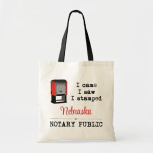 Tote Bag Est Venu Voir Stampé Notaire Public Nebraska
