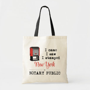 Tote Bag Est Venu Voir Stampé Notaire Public New York