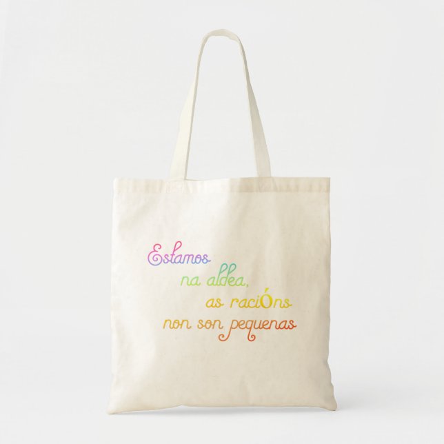Tote Bag Estamos na aldéa, comme racions nos fils pequenas (Devant)