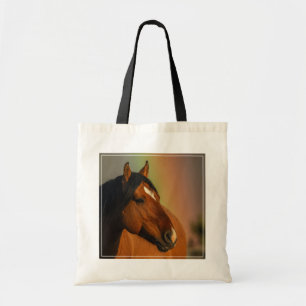 Tote Bag Étalon sauvage, Lumière dorée et Arc-en-ciel