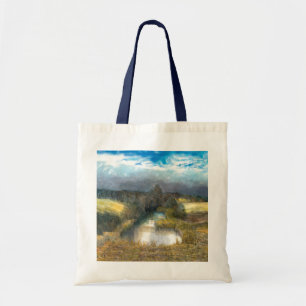 Tote Bag étang d'automne aquarelle peinture