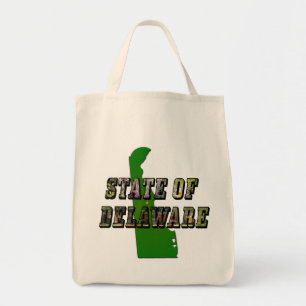 Tote Bag État du Delaware Image Texte et Plan Plan Plan