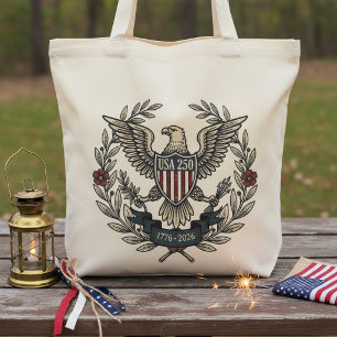 Tote Bag États-Unis 250 Aigle patriotique motif héritage Cr