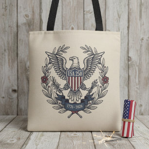 Tote Bag États-Unis 250 Aigle patriotique motif héritage Cr
