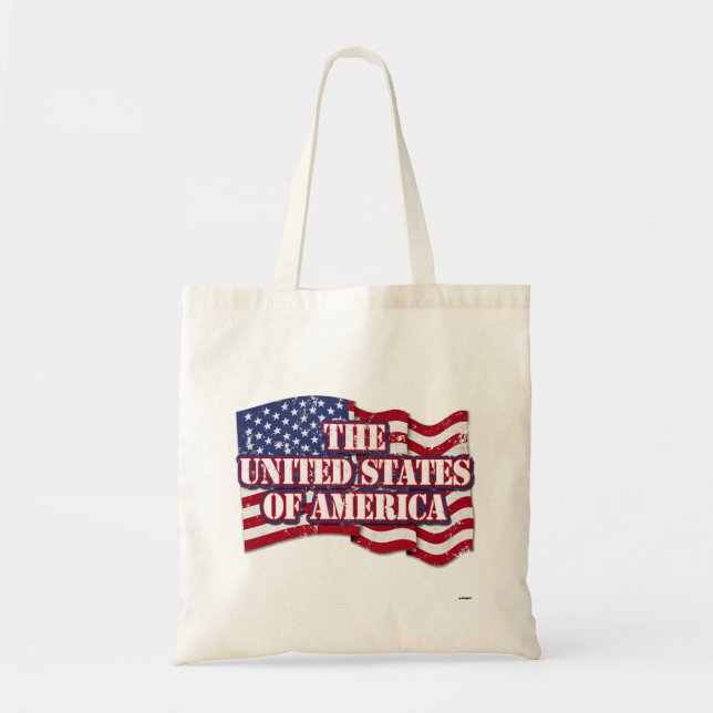 Tote Bag États-Unis d'Amérique avec drapeau en détresse (Devant)