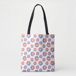 Tote Bag États-Unis patriotique étoiles, rayures et Bow Cra