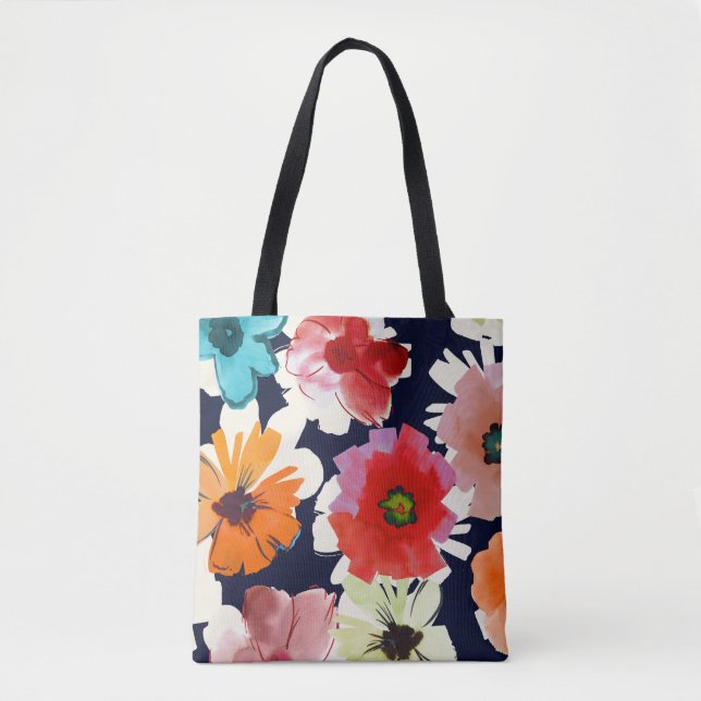 Tote Bag Été tropical | Fleurs colorées Design (Devant)