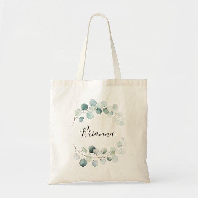 Tote Bag Été Vert Éucalyptus Folithe Bridesmaid (Devant)