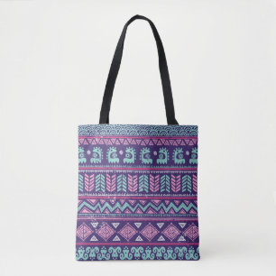 Tote Bag Ethnique Tribale : Motif coloré sans couture.