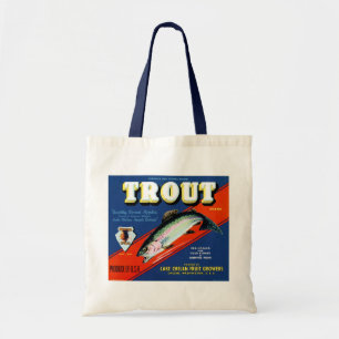 Tote Bag Étiquette Apple de marque vintage truite