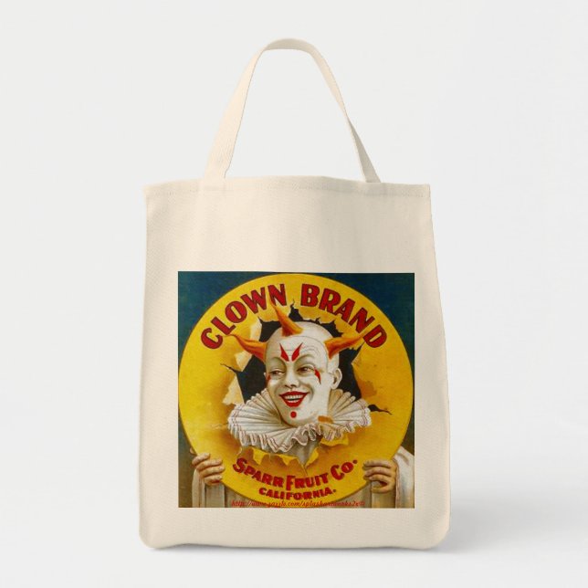 Tote Bag "Étiquette de caisse d'agrume de marque de clown, (Devant)